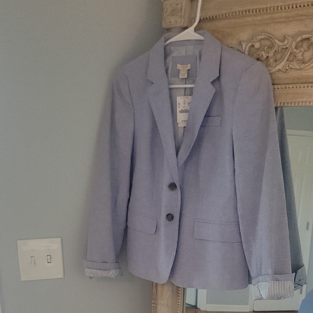 J. Crew Blue Blazer Classic Notched Lapel Single-Breasted